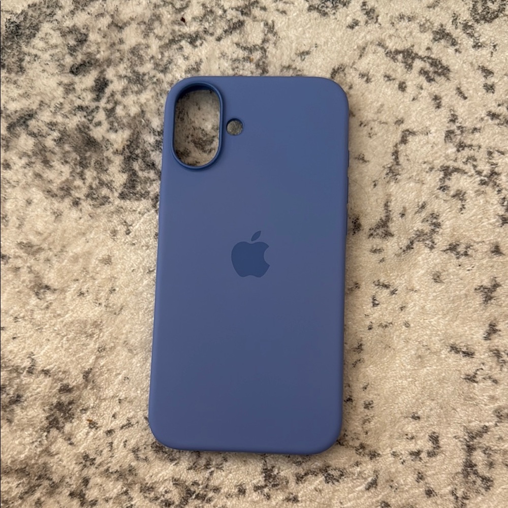 Apple Blue Silicone iPhone 16 plus Case